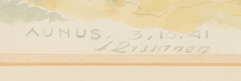 Juho Rissanen, watecolour and pencil, signed and dated 3.10.41.