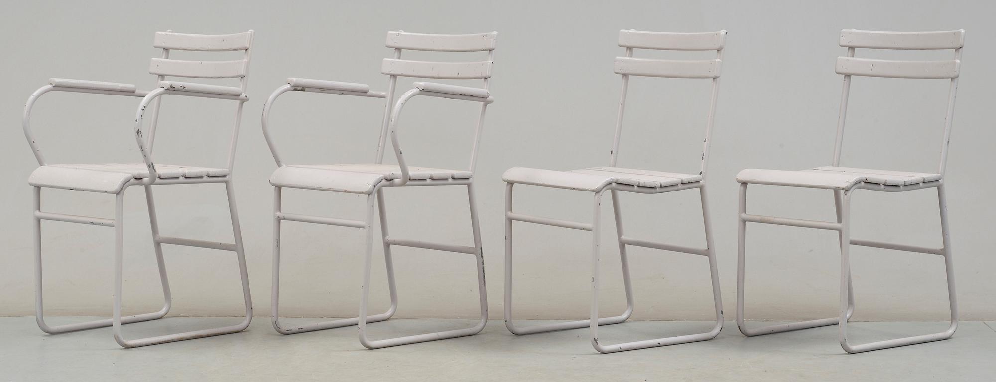 TRÄDGÅRDSSTOLAR, 4 st, 1900-talets mitt.