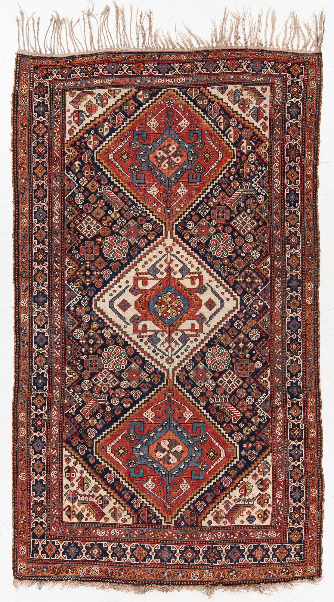 Carpet, Qashqai, antique, approx. 237 x 142 cm.