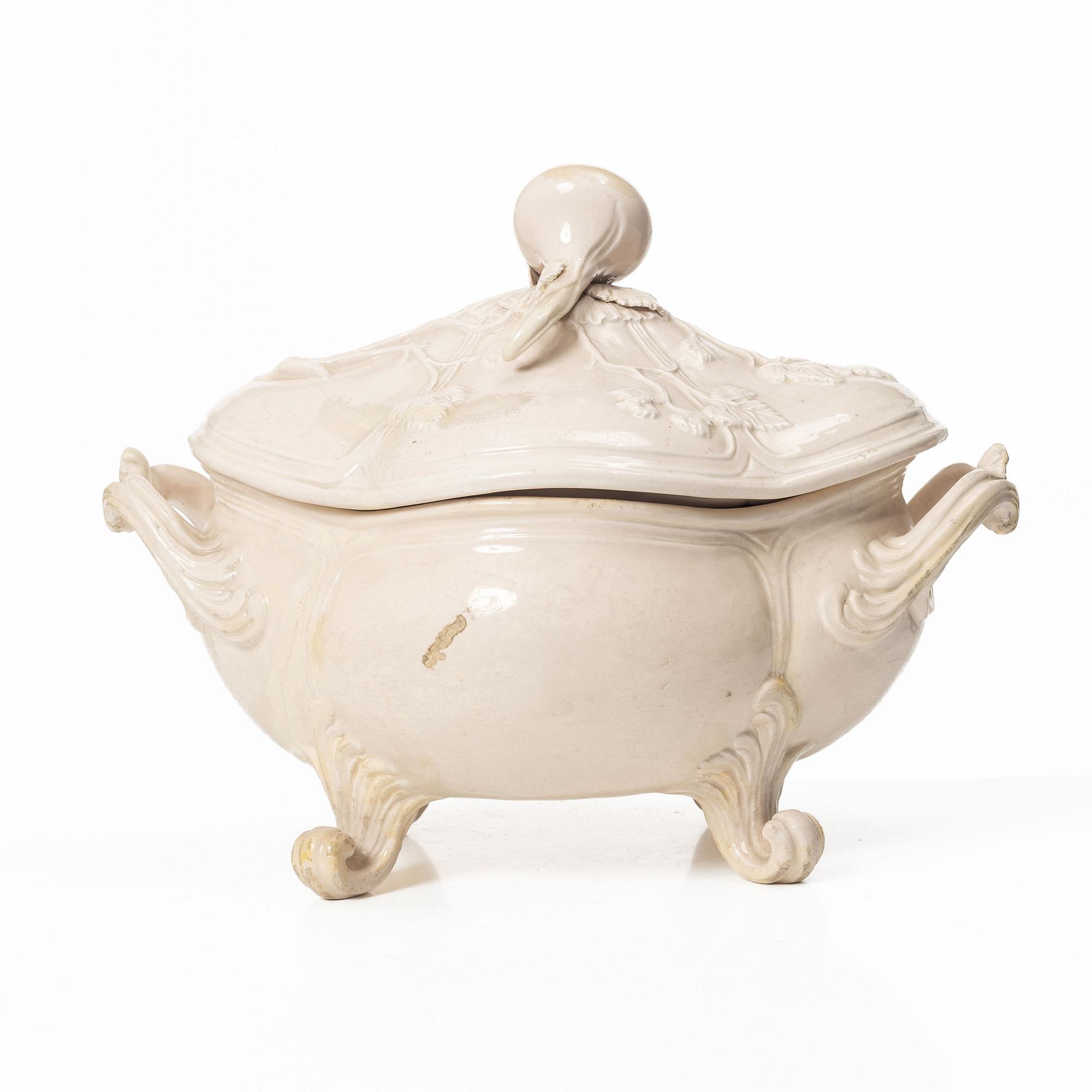 A Rococo tureen with cover, probably Marieberg, 18th Century.