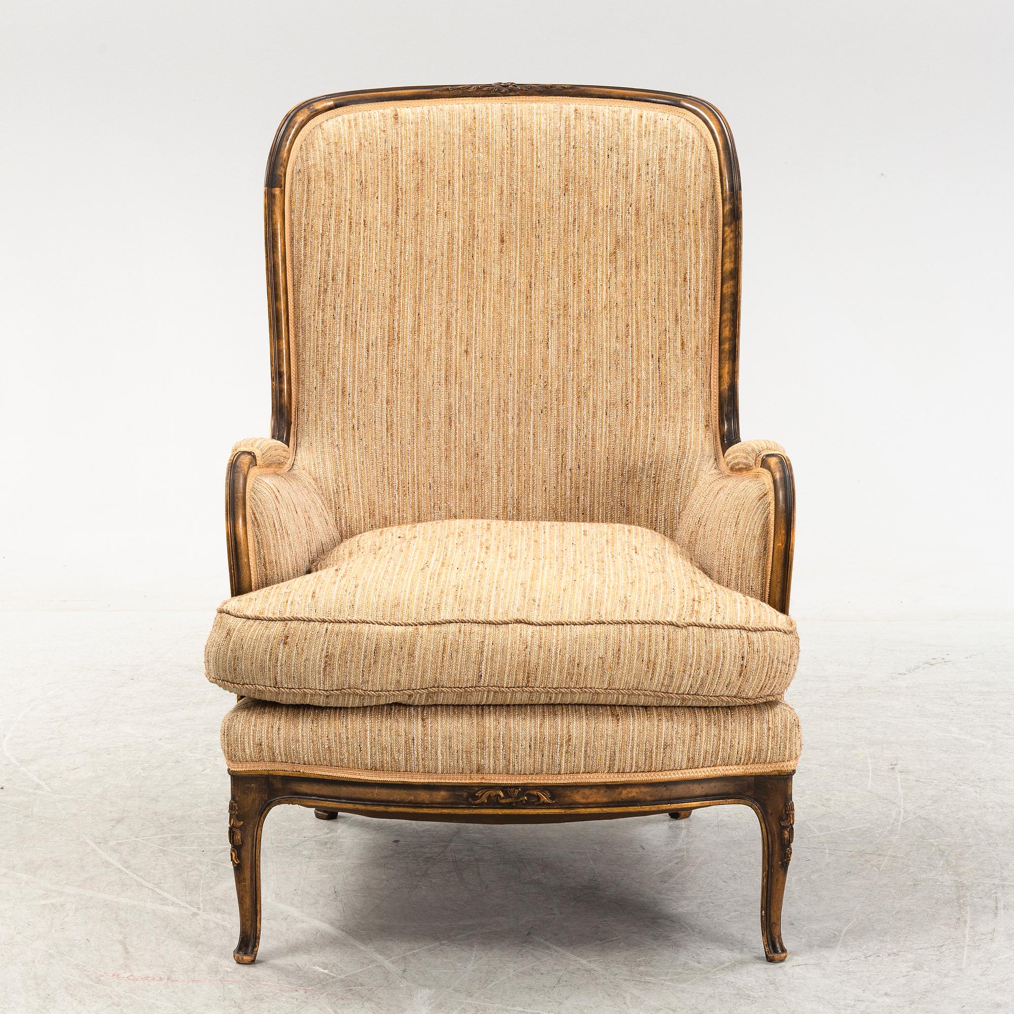 Axel Einar Hjorth, specialbeställda fåtöljer 2 st., "Du Barry", Nordiska Kompaniet, 1928.