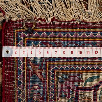 A semi-antique silk Kashan, central Persia, c. 210 x 140 cm.