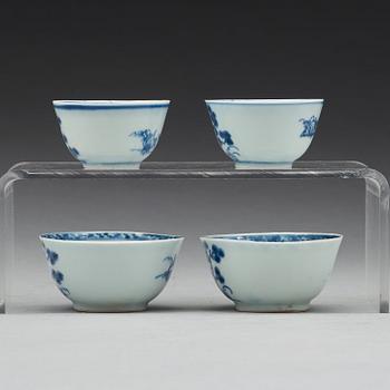 A set of four cups with stands, Qing dynasty, Qianlong (1736-95).