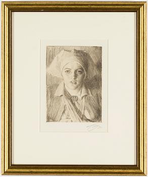 ANDERS ZORN, etching, 1918, signed.
