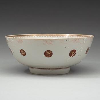 BÅLSKÅL, kompaniporslin. Qingdynastin, 1700-talets första hälft.