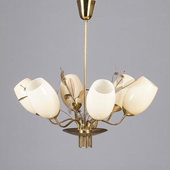 Paavo Tynell, A mid-20th century '9029/6' chandelier for Taito, Finland.