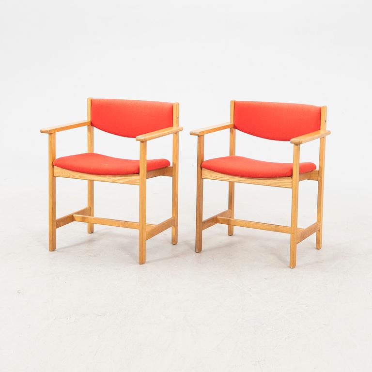 A pair of 1970s Høng Stolefabrik oak armchairs.