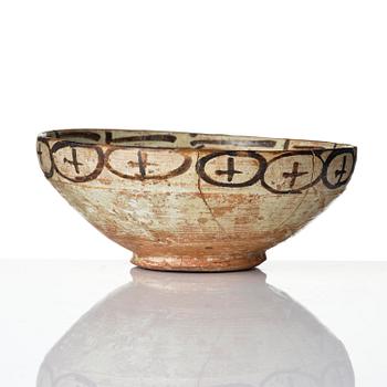 Skål, lergods, Nishapur, nordöstra Persien, 900-1000-tal.