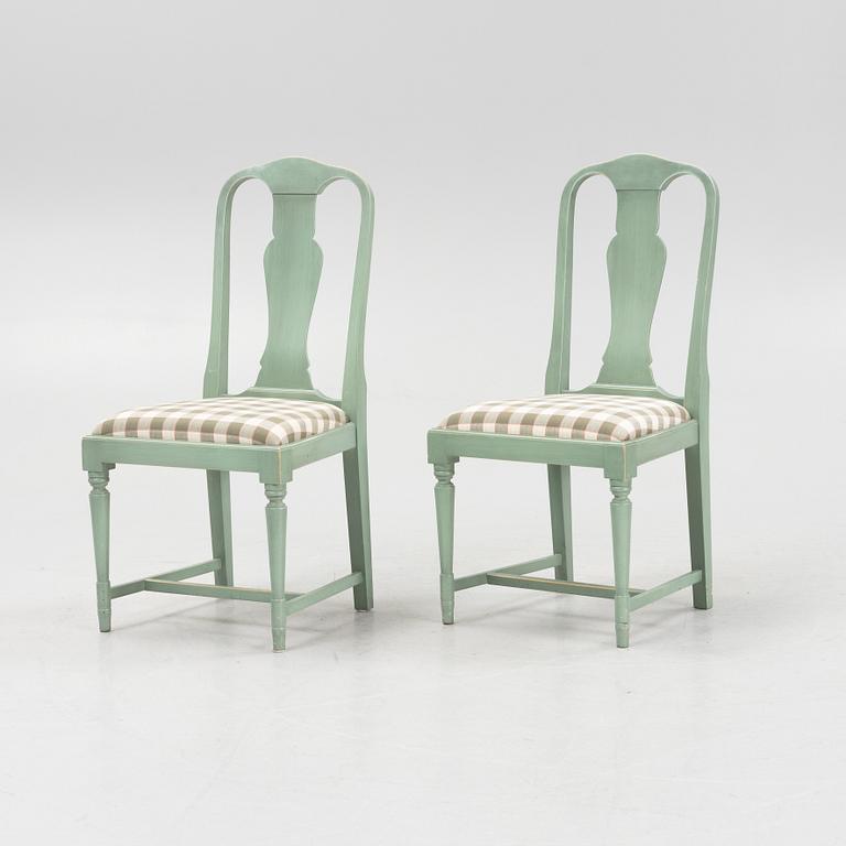 Dining set, table and chairs, late 20th century.