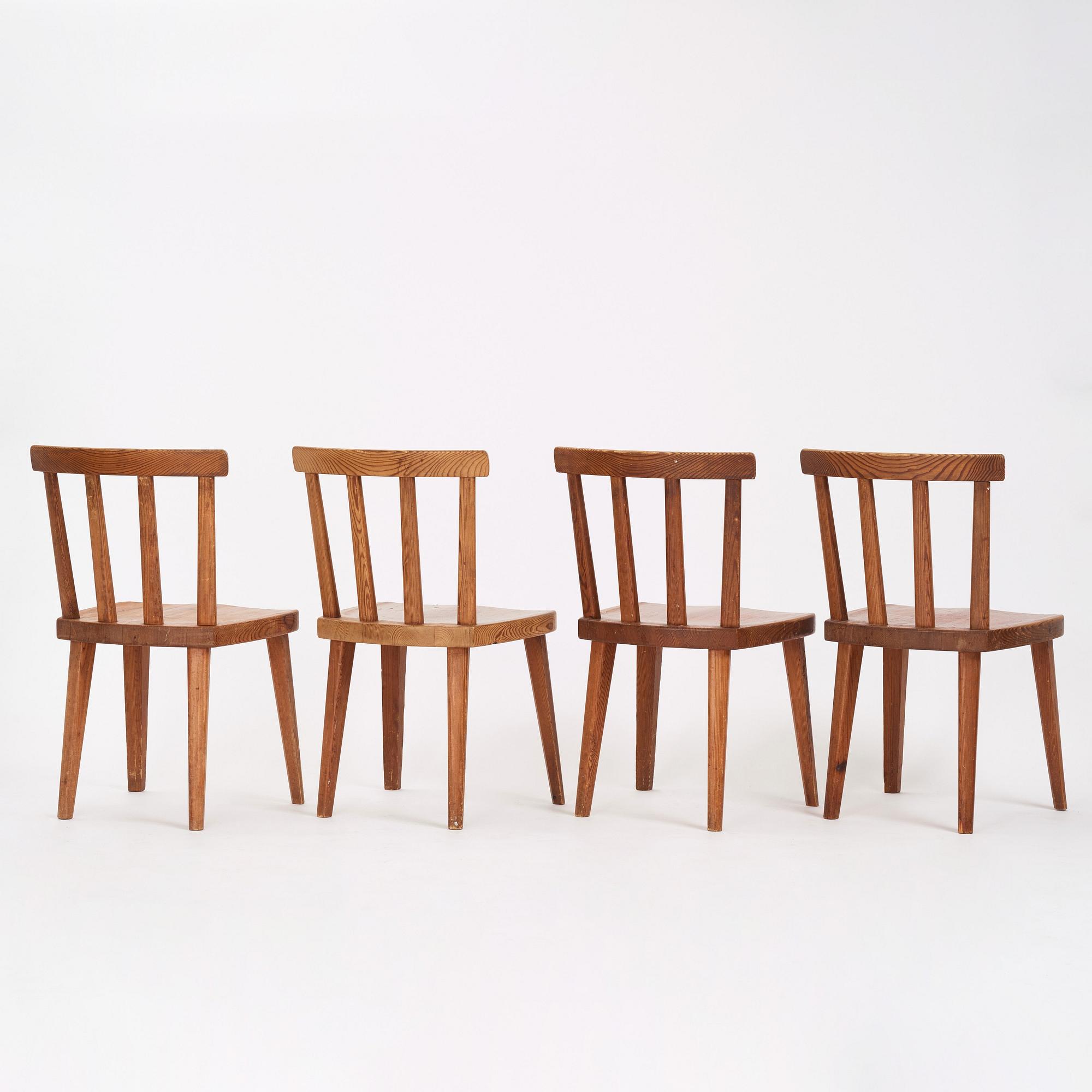 Axel Einar Hjorth, stolar,  fyra stycken, "Utö", Nordiska Kompaniet, 1930-tal.