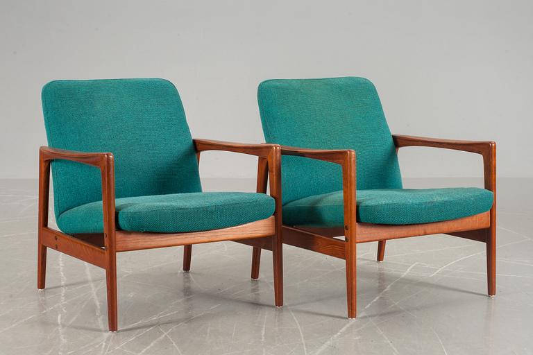FÅTÖLJER, ett par, DUX, Bra Bohag, Ljungs Industrier, märkta, 1950-tal.