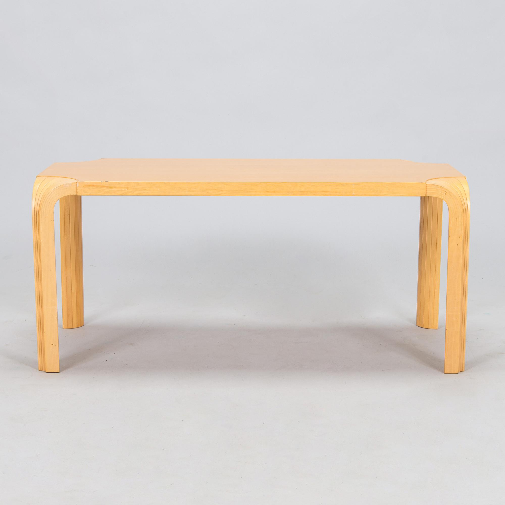 Alvar Aalto, a 1960s coffee table model MX800B, altered, for Artek.