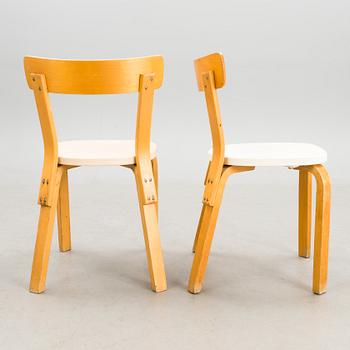 ALVAR AALTO, TUOLEJA, 2 kpl, "69", Artek, 1900-luvun puoliväli.