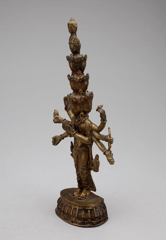 HINDUISK GUDOM, patinerad metall.