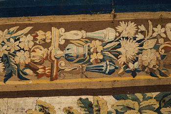 Vävd tapet, "Verdure", gobelängteknik, "entre-fenêtre", ca 314 x 109, cm, Aubusson omkring 1700-1700-talets förra hälft.