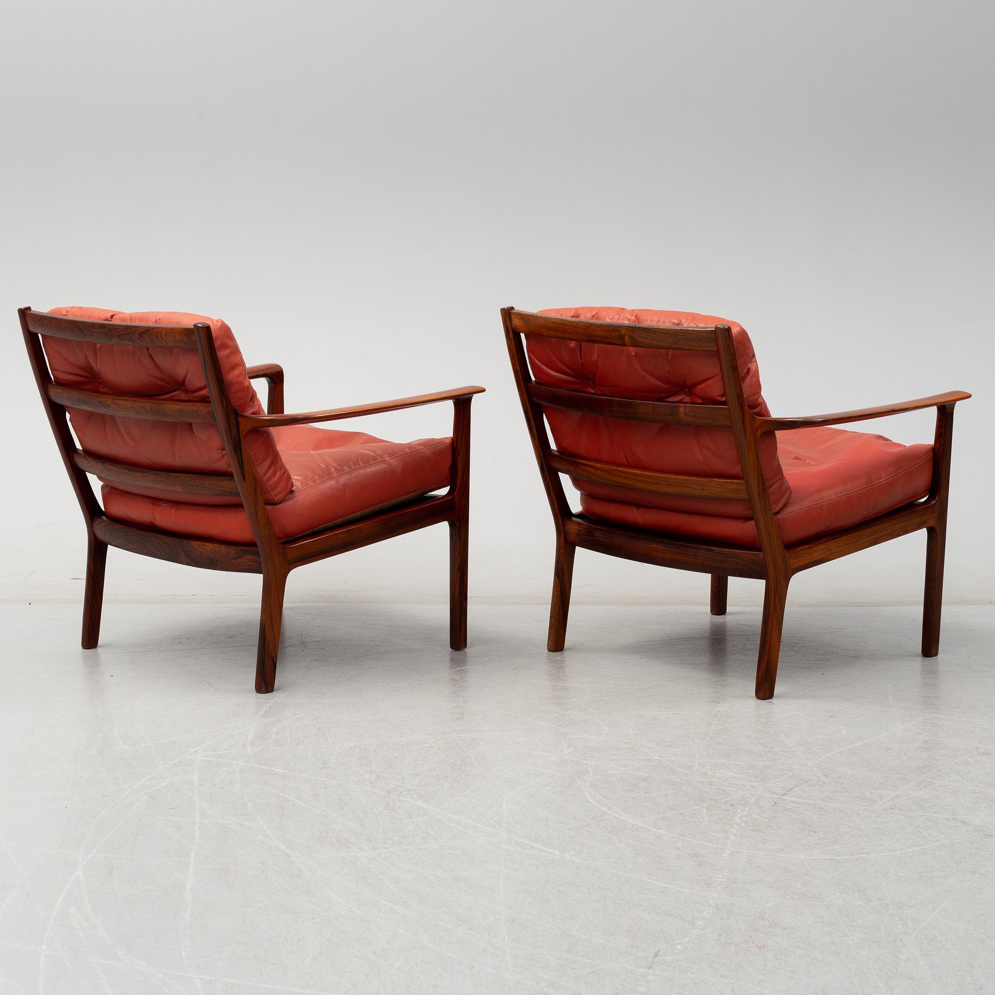 FREDRIK A KAYSER, fåtöljer, ett par, "Nr. 935", Vatne Möbler, Norge, 1960-/70-tal.