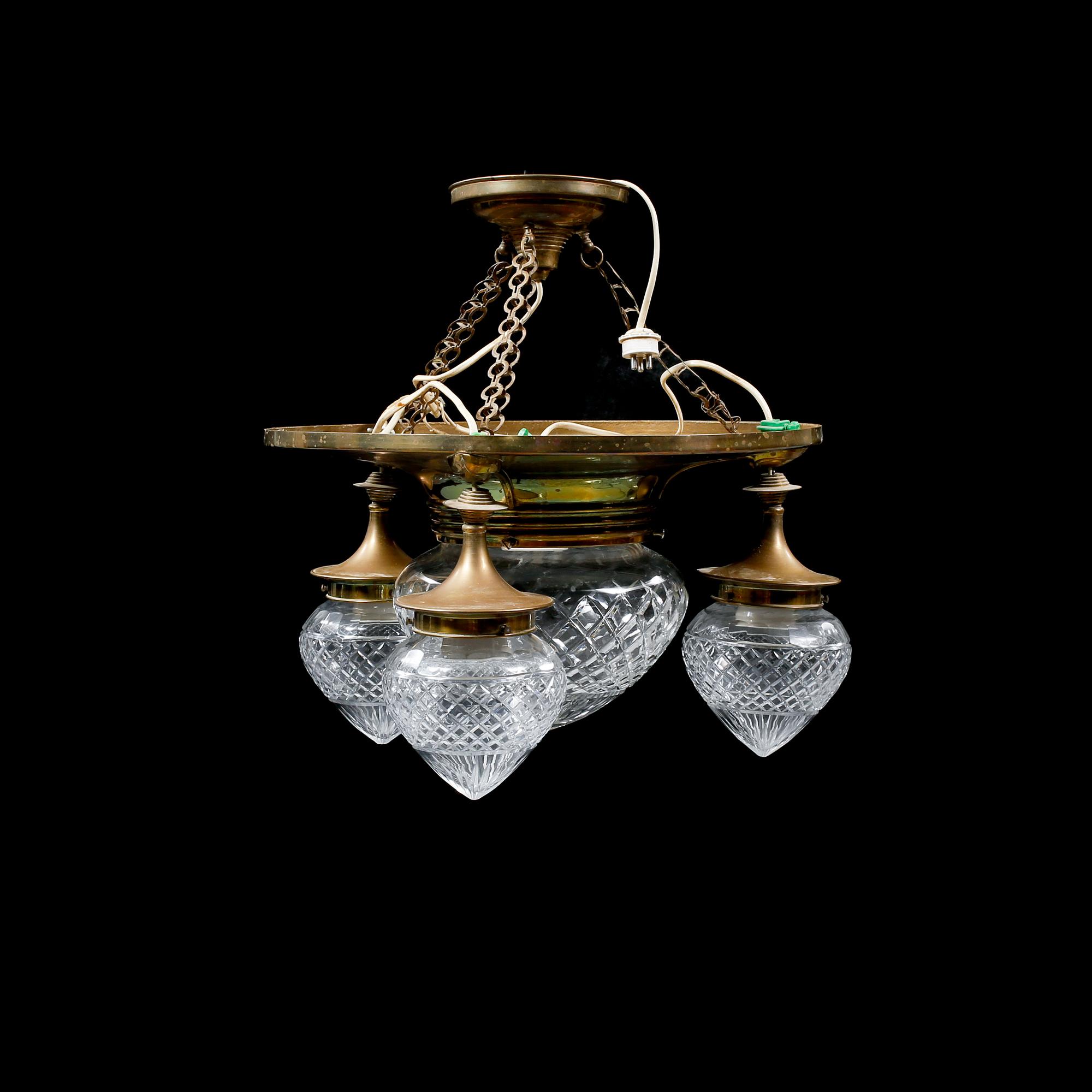 TAKLAMPA, jugend, 1900-talets början, höjd ca 45 cm.