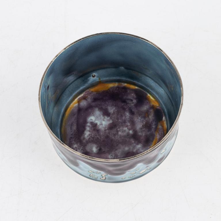 Inger Hanmann, a sterling silver and enamel bowl, Anton Michelsen, Copenhagen 1969.