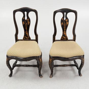 Stolar, ett par, rokoko, 1700-talets andra hälft.