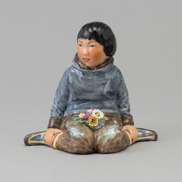 FIGURIN, porslin. "Grönland", Royal Copenhagen, Danmark, 1940-tal.