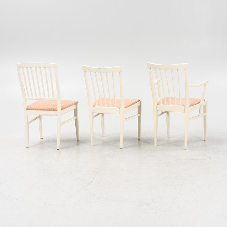 Carl Malmsten, two armchairs and six chairs, Bodafors, second part of the 20th Century.