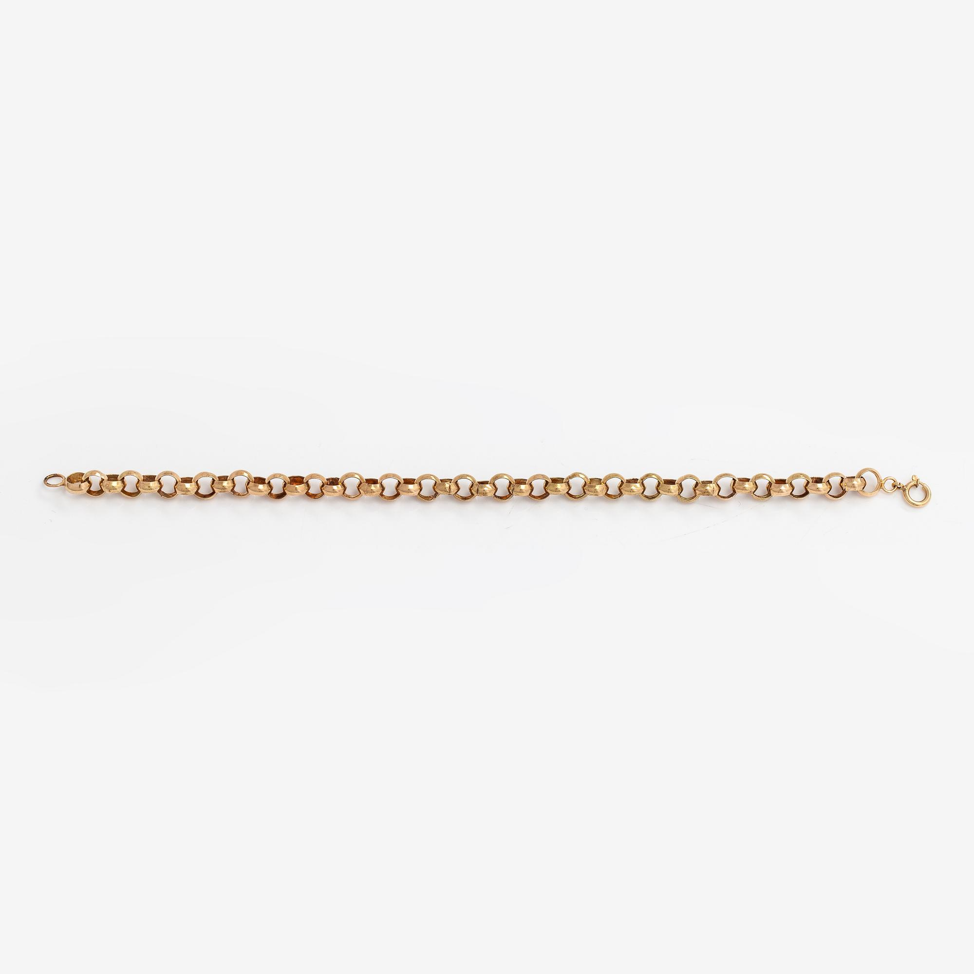 A 14K gold bracelet.