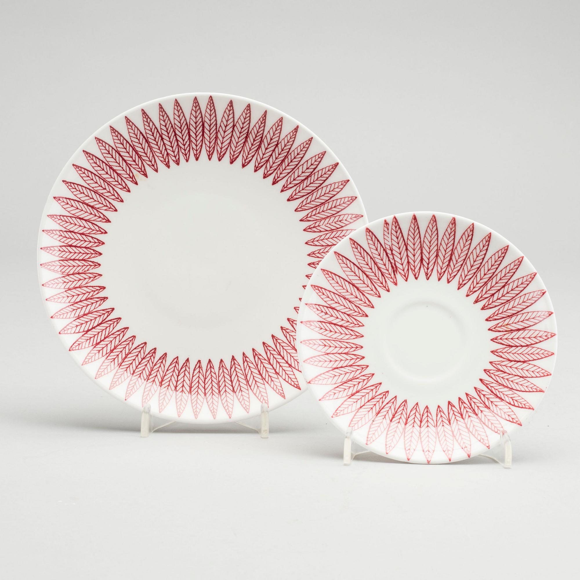 STIG LINDBERG, servis 15 dlr "Salix", Gustavsberg porslin, 1900-talets mitt.