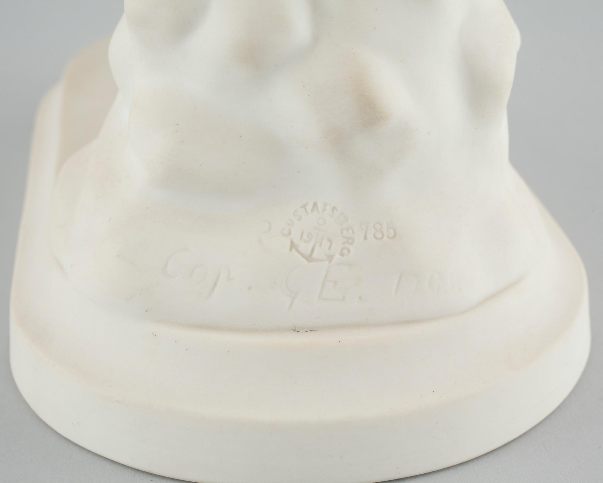 FIGURIN, parian, Gustavsberg, märkt Cop. GE samt daterad 1901 i godset.