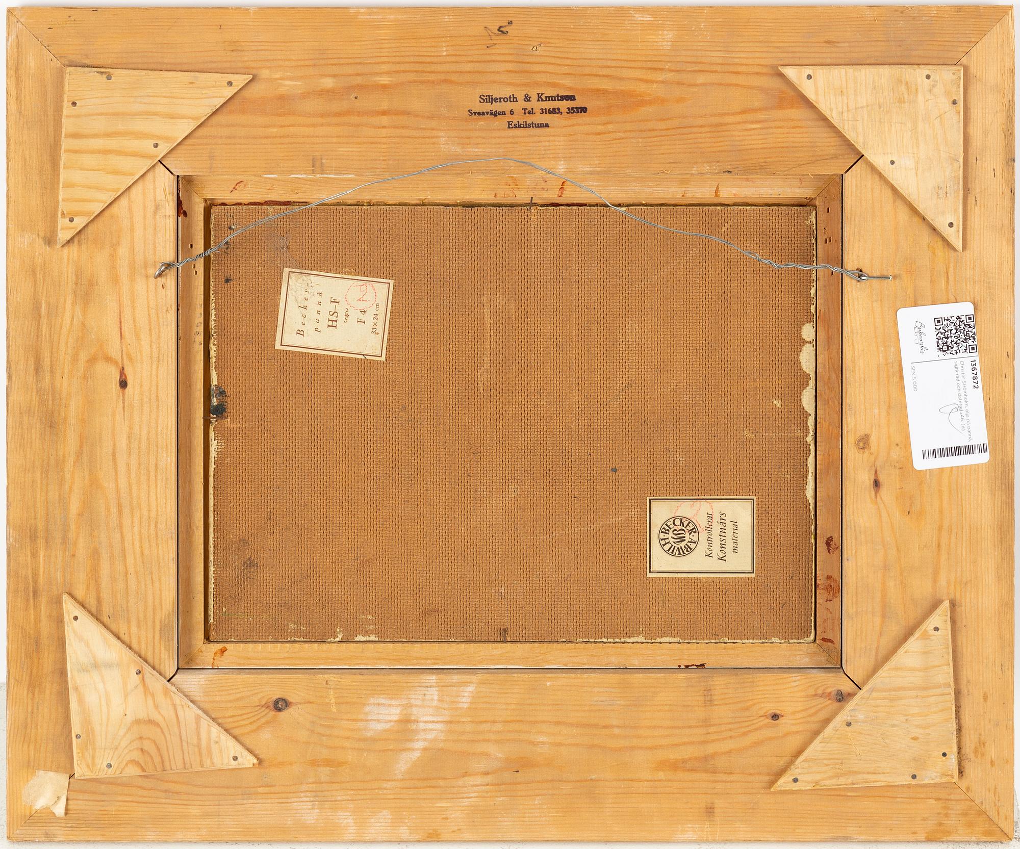 Christer Strömholm, oil on panel, signerad and dated -46.