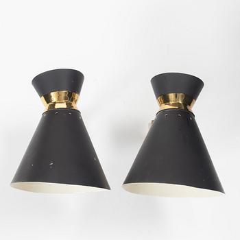 A pair of wall lamps, 1940s/50s.