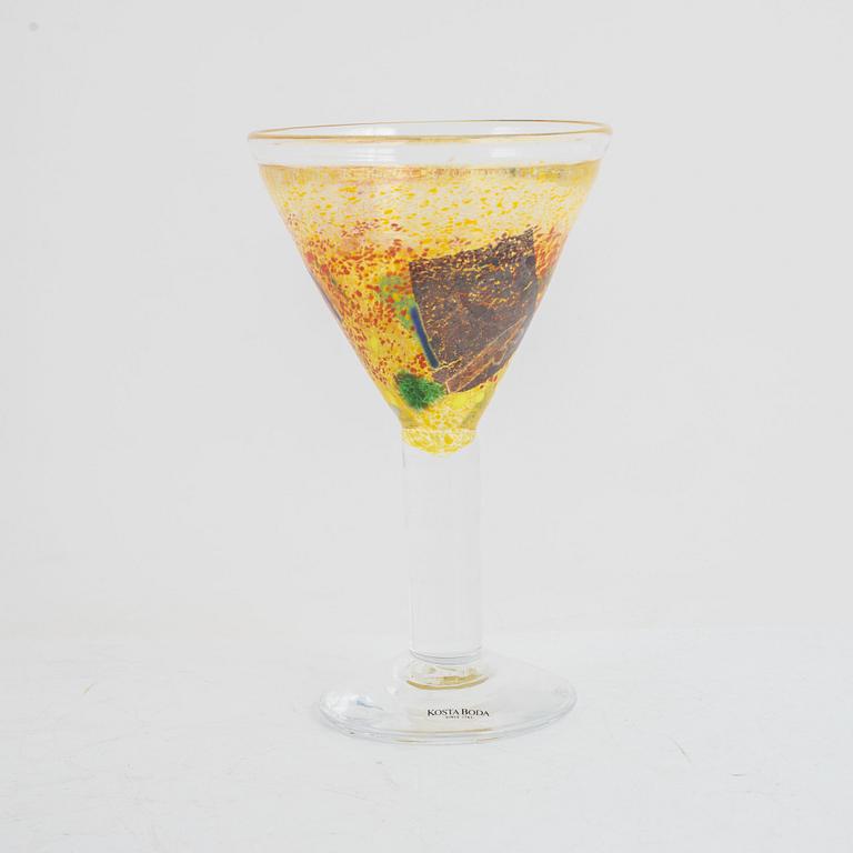 Bertil Vallien, coctailglas 10 st, "Satellite", Kosta Boda.