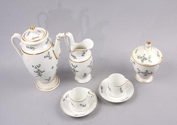 KAFFESERVIS, 12 delar, porslin, 1800-tal.