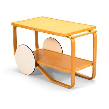 Alvar Aalto, a mid-20th century '98' tea trolley for Oy Huonekalu- ja Rakennustyötehdas Ab, Finland.