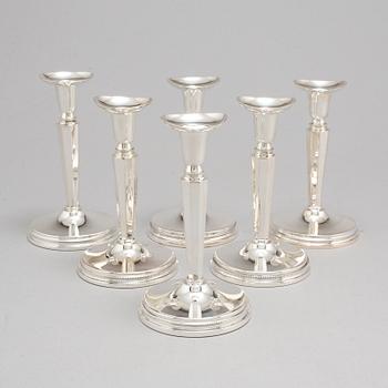 ERIC LÖFMAN, six silver candle sticks.