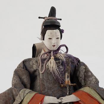 A pair of Japanese 'Hina' dolls, Showa, 20th century.