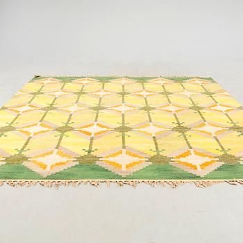 Judith Johansson, rölakan rug, "Övralid" signed, approx. 283x237 cm.