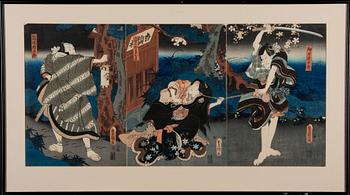 OIDENTIFIERAD KONSTNÄR, träsnitt, Japan, sekelskiftet 1800/1900.