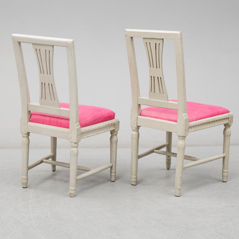 FIVE CHAIRS, gustavian and gustavian style, early 19th and 20th century.