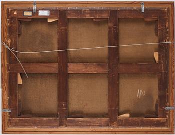 Hamnbild med Villa Medici och handelsmän.