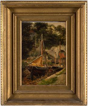 ARTHUR H DAVIS, oil on panel, signed and dated 21 Aug 90 Tenby.