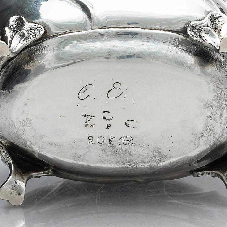 A Swedish Rococo 18th Century silver sugar-casket, marks of Petter Davidsson, Norrköping 1750.