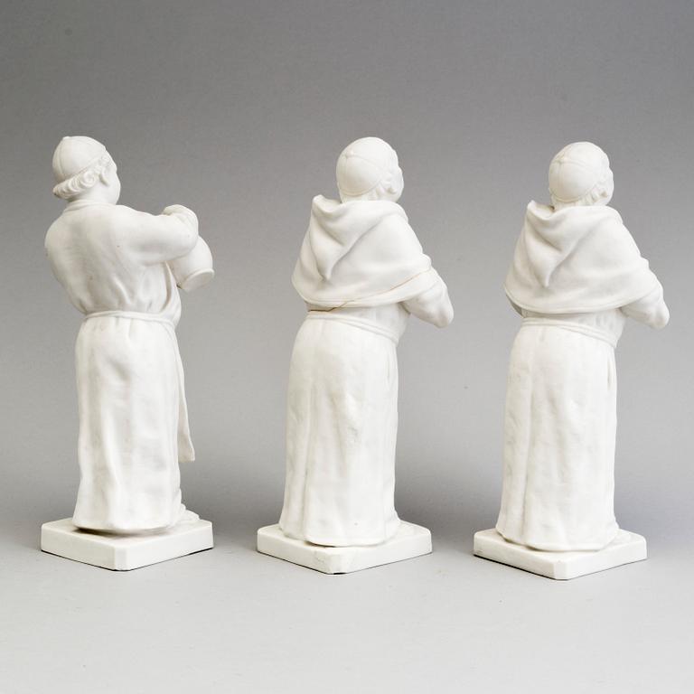 THREE PARIAN FIGURES (2+1), Gustrafsberg 1896.