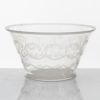 Simon Gate, skål, "Molnet", Orrefors,