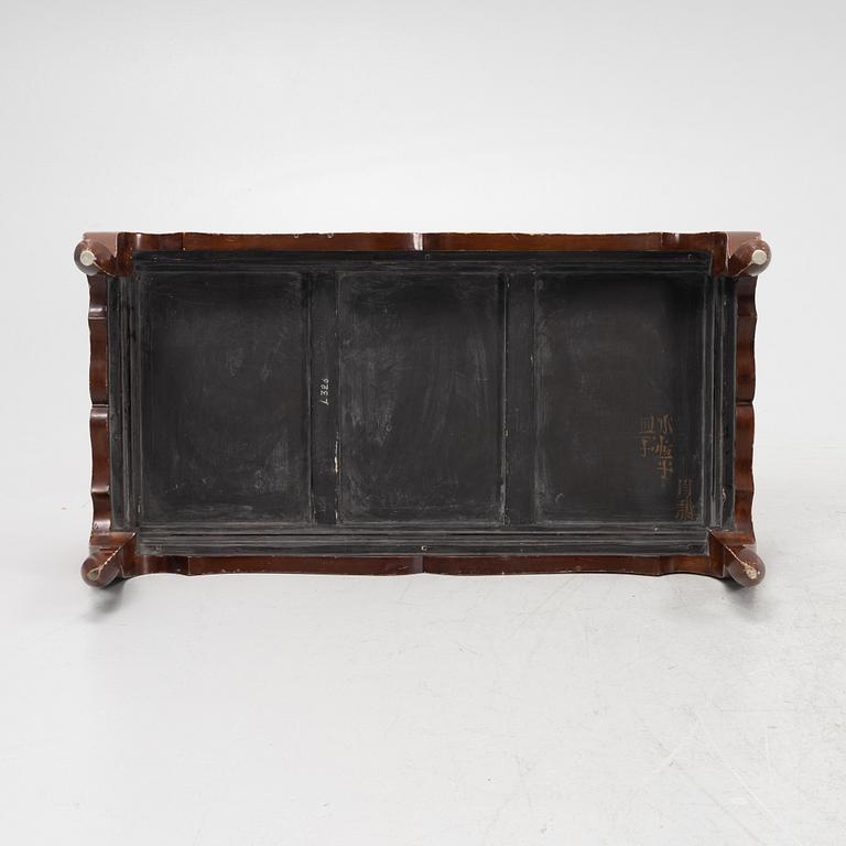 A Chinese lacuered kang table, second half of the 20th century.