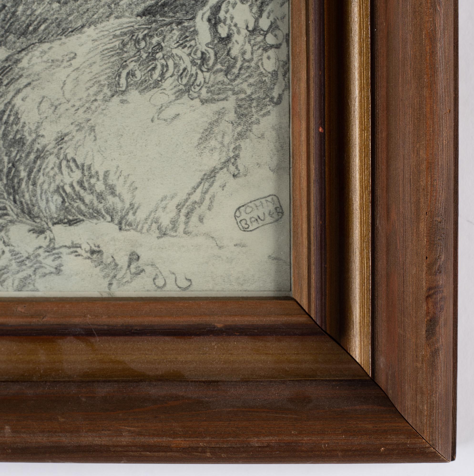 John Bauer, pencil drawing, signed.