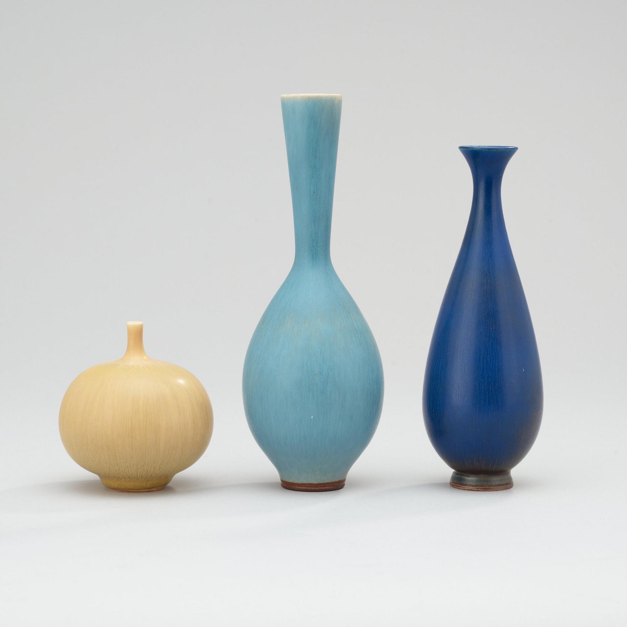 BERNDT FRIBERG, vaser, 3 st, Gustavsberg Studio 1969-70.