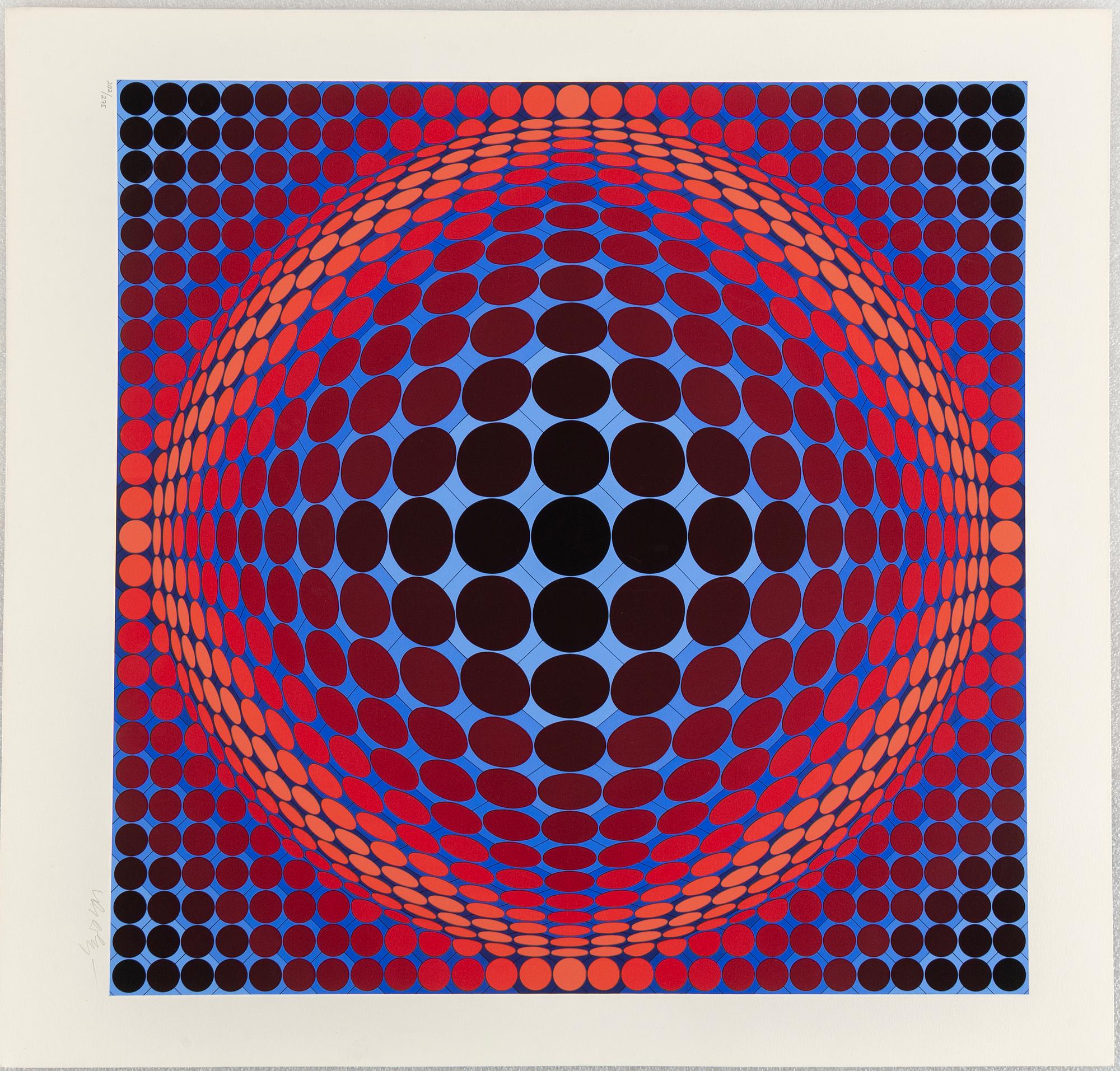 VICTOR VASARELY, färgserigrafier, 6 st, "Louisiana-mappen", signerade Vasarely och numrerade 202/275 med blyerts.