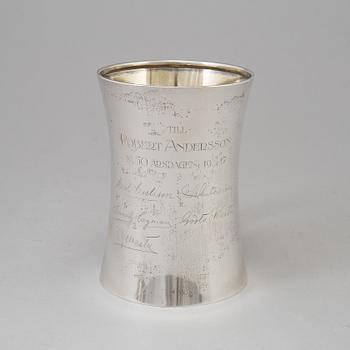 Three Swedish 201th century silver beakers, mark of K Andersson, Carlman and ARG, Stockholm 1903-1949.