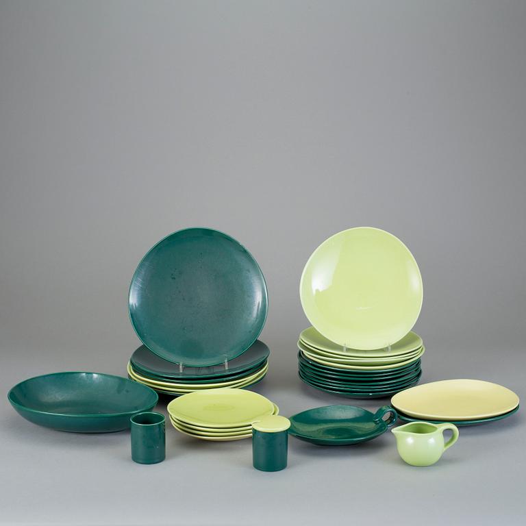 SERVISDELAR, 30 st, flintgods, "Colorado", Stig Lindberg, Gustavsberg, 1950/60-tal.