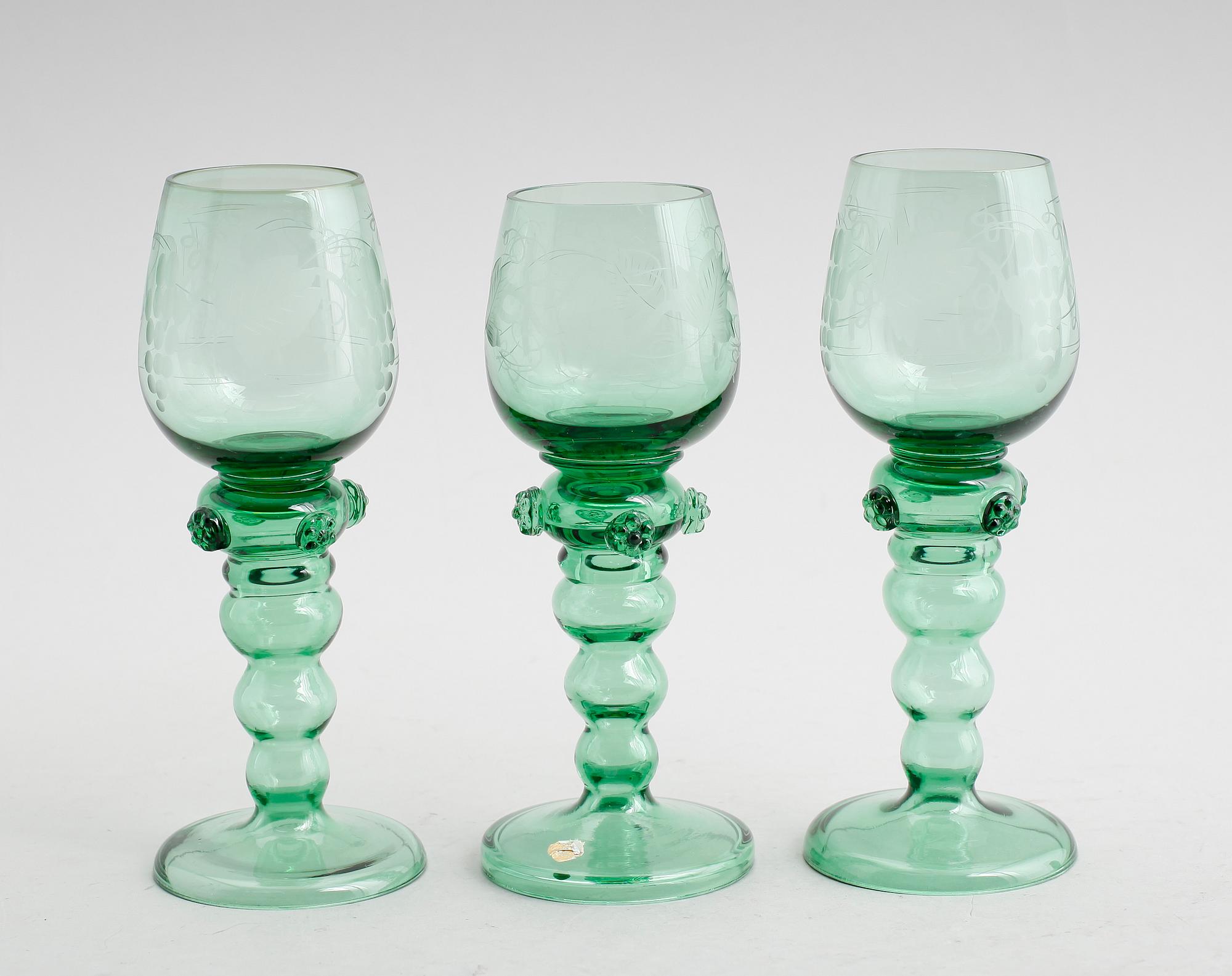 REMMARE, 12 st, grönt glas, Trelleborg.